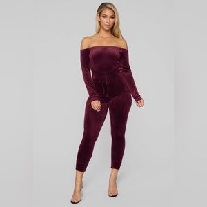 Burgundy jumpsuit